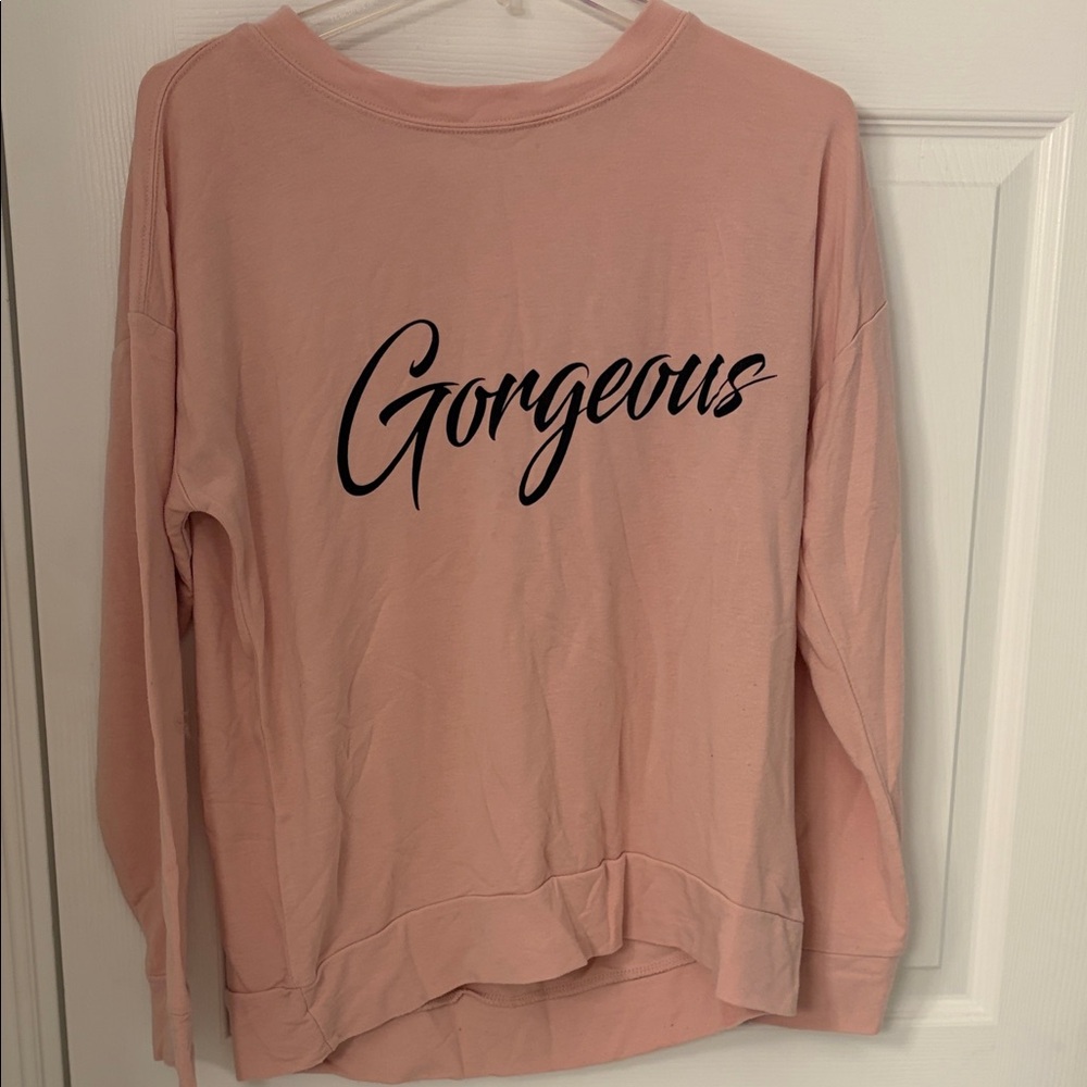 Cupio Pink Sweater with Black Script
